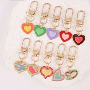 Colorful Heart Keychain Set (2 PCs)